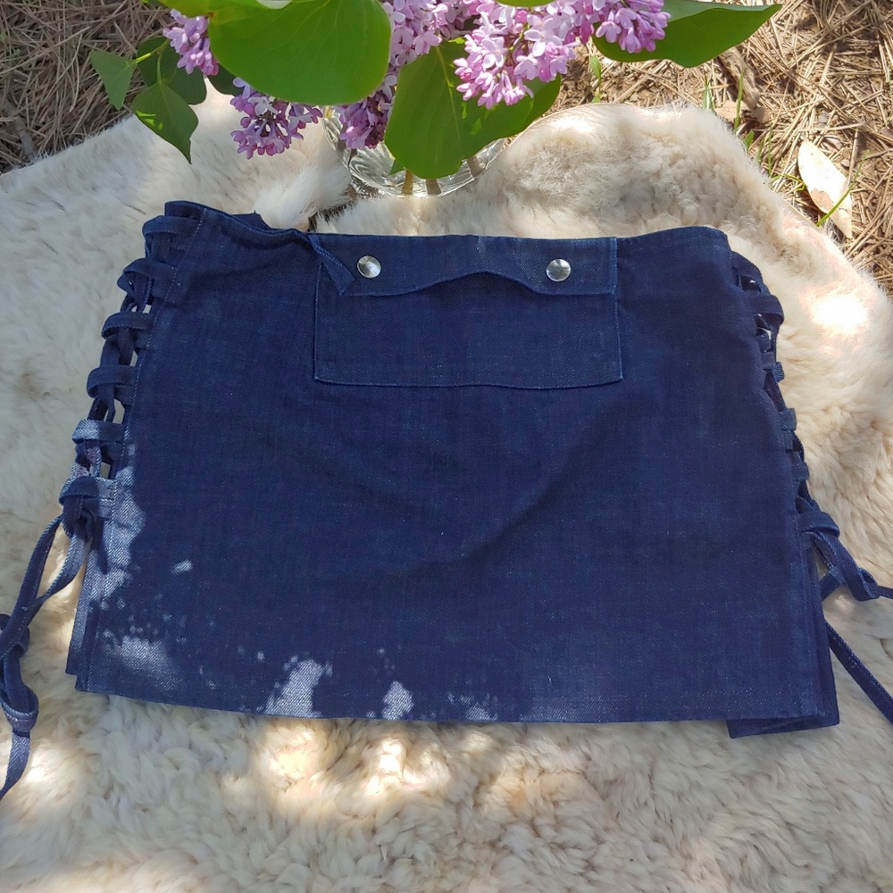 SALE! Jean festival lace up mini skirt